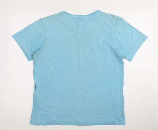 Crude NYC Men's Blue Graphic Print Medium T-Shirt