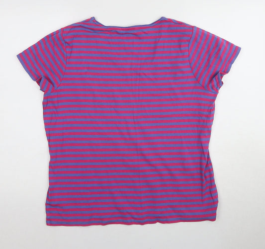 Maine New England Women's Multicolour Striped T-Shirt Size 20