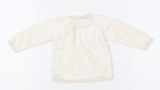 Mamas & Papas Ivory Unisex Cardigan 0-3 Months Cotton