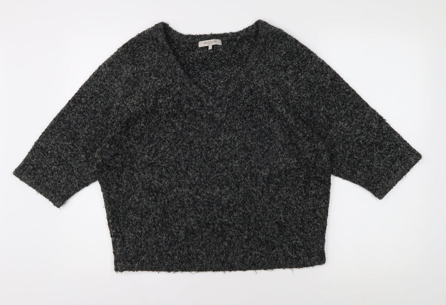 Great Plains Women's Grey V-Neck Pullover Jumper M