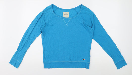 Hollister Women's Blue Basic Long Sleeve T-Shirt