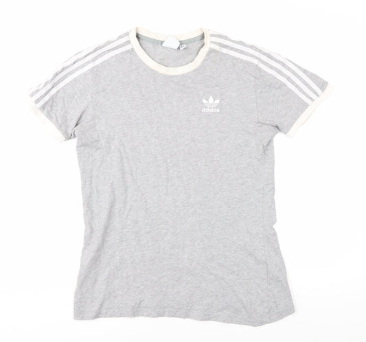 Adidas Women's Grey Ringer T-Shirt Size 12