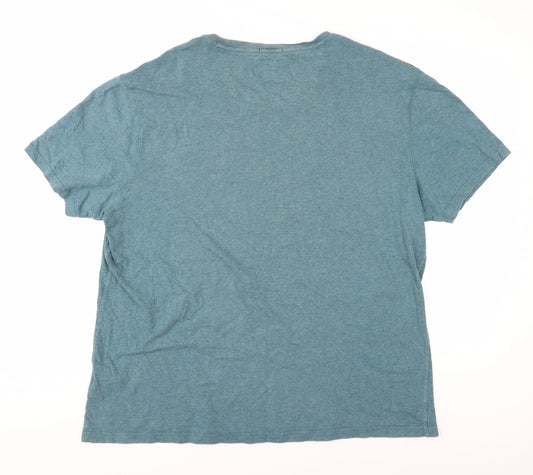 FatFace Green Men's T-Shirt 2XL Cotton Crew Neck