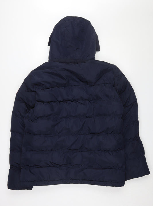 Tokyo Laundry Men's Blue Puffer Jacket L