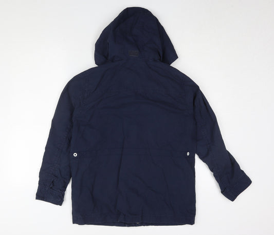 GapKids Boys Blue Parka Jacket 12-13 Years Hooded Mid-Length