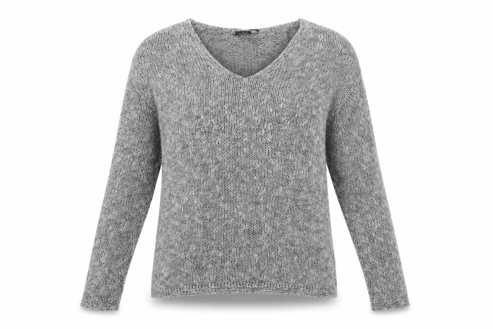 Marks and Spencer Women's Grey V-Neck Pullover Jumper