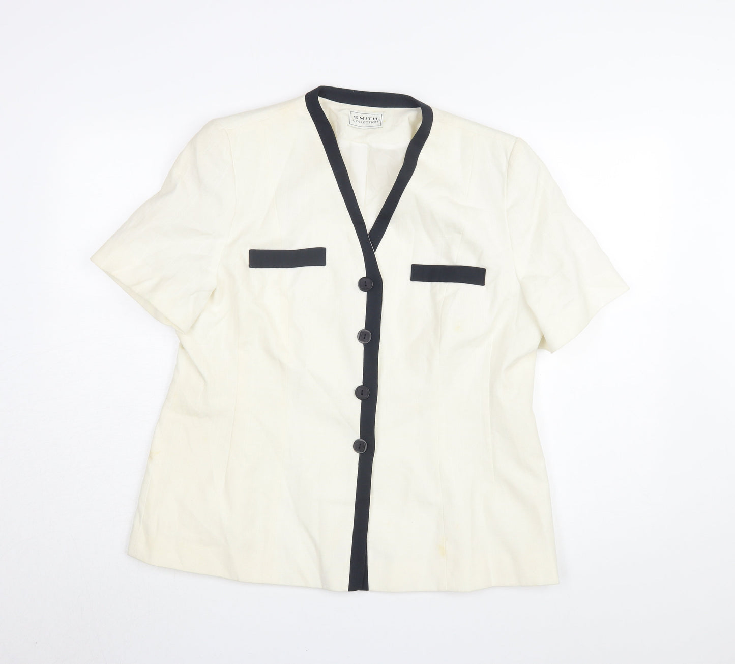 Smith Collection Women's White Short Sleeve Jacket
