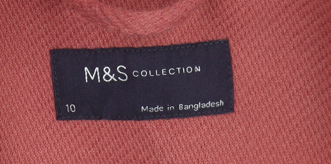 Marks and Spencer Women's Red Mid-Length Coat - Size 10