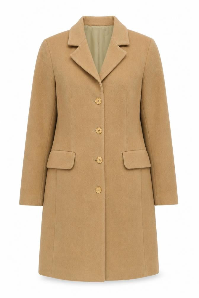 Miriam C. Beige Women's Overcoat Size 12