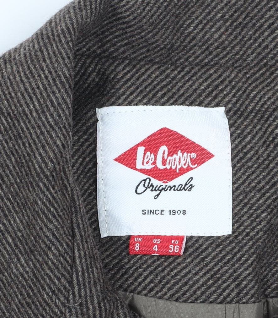 Lee Cooper Women's Brown Herringbone Pea Coat Size 8