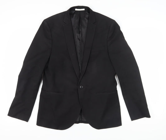 Moss London Men's Black Slim Fit Blazer - Size 40R