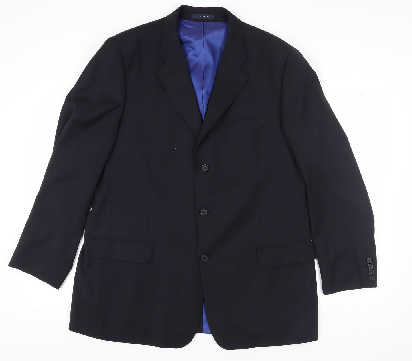 Ted Baker Men's Black Wool Blazer 46 Long, Formal