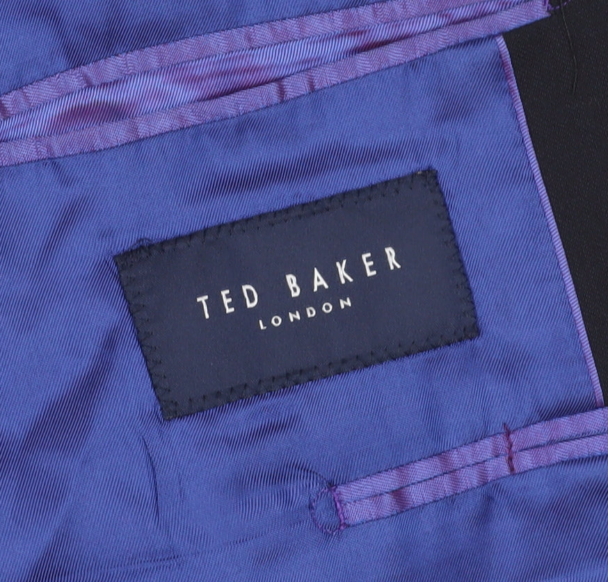 Ted Baker Men's Black Wool Blazer 46 Long, Formal