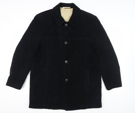 Pierre Cardin Men's Black Mid-Length Coat, Size L