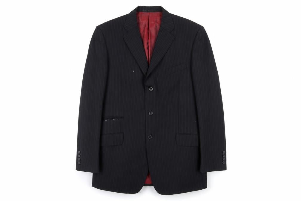 Marks and Spencer Men's Black Striped Blazer 44L