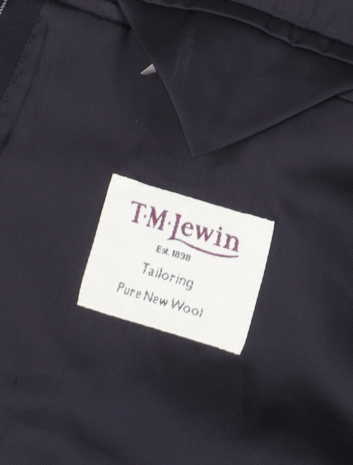 T.M. Lewin Men's Blue Striped Blazer Size 42S