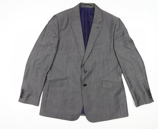 Duchamp Men's Grey Regular Fit Blazer, Size 44R, Classic Style