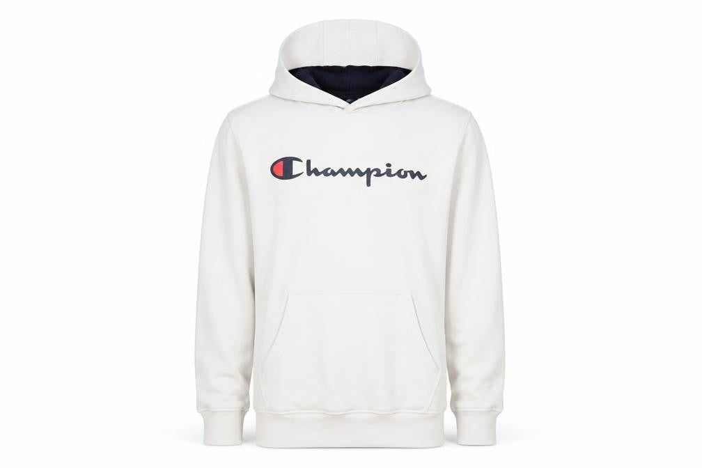 Mens UK S Regular Champion White Pullover Hoodie