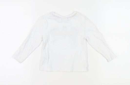 Batman Boys White Long Sleeve T-Shirt 2-3 Years Graphic Print