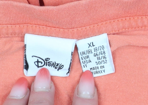 Disney Unisex Adults Orange T-Shirt XL Cartoon Fun