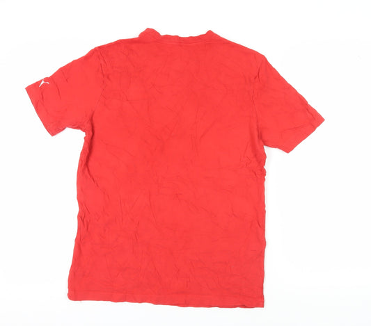 Puma Men's Red Short Sleeve Crew Neck T-Shirt, M