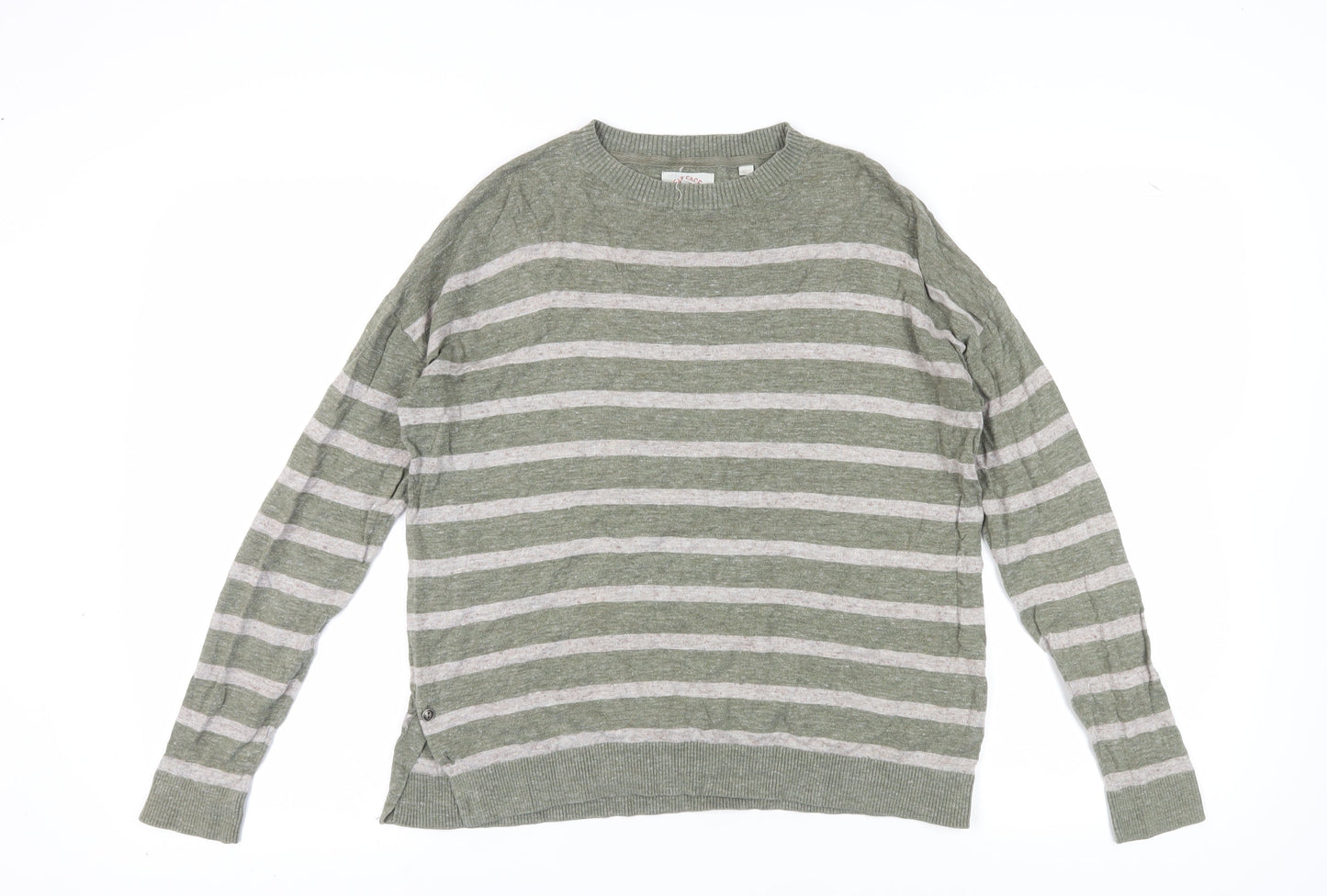 FatFace Women’s Green Striped Pullover Jumper Size 12