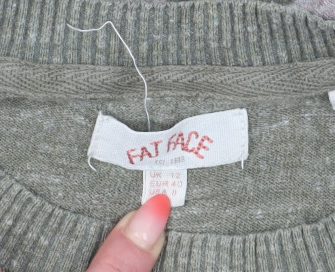 FatFace Women’s Green Striped Pullover Jumper Size 12