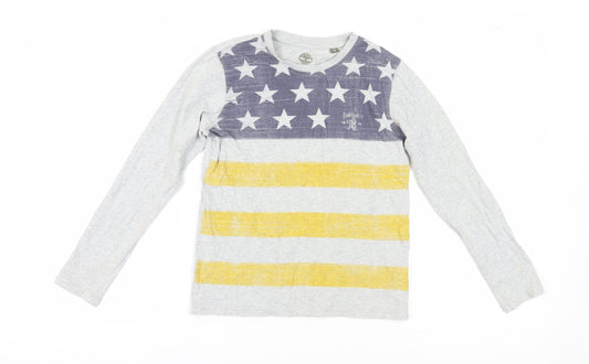 Timberland Boys Grey Graphic Print Long Sleeve T-Shirt 12 Years