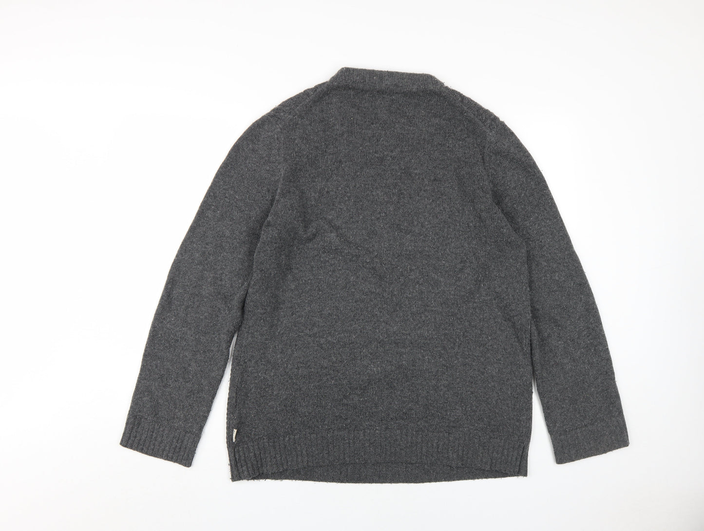 TOG24 Men's Grey Cable-Knit Pullover Jumper, M