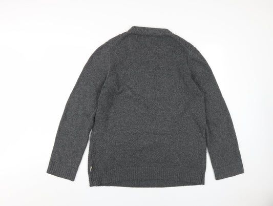 TOG24 Men's Grey Cable-Knit Pullover Jumper, M