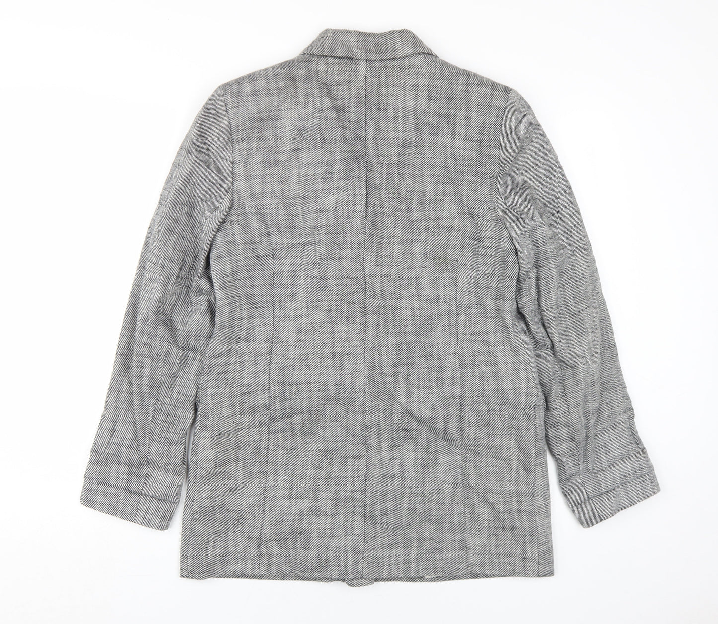 Topshop Women’s Grey Blazer, Size 10, Double-Breasted