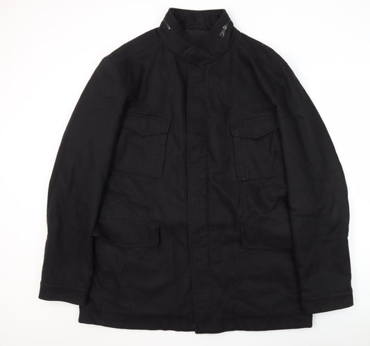 Hugo Boss Black Military Jacket, Men's Medium, Stand-Up Collar