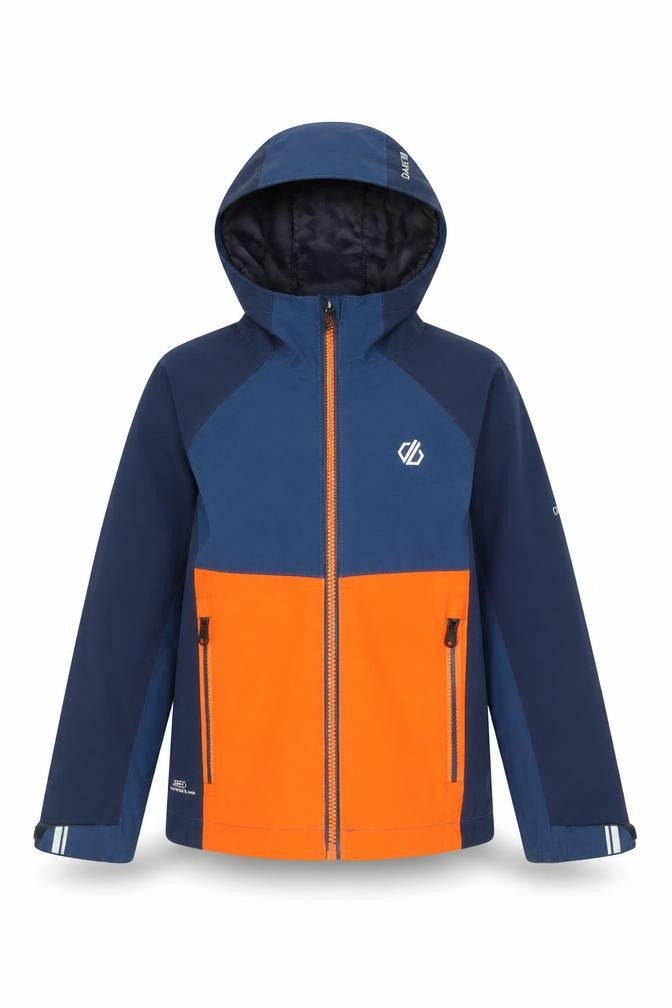 Dare 2b Boys Blue Orange Hooded Jacket 3-4 Years Waterproof