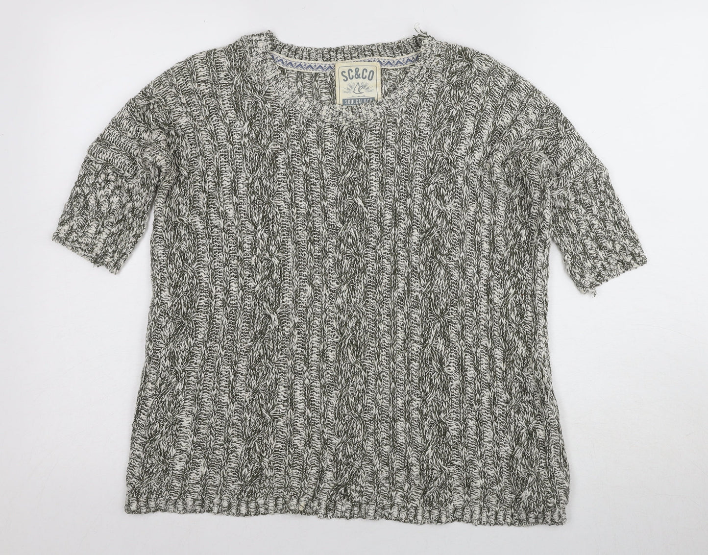 Soulcal Women's Grey Cable-Knit Jumper, Size 10