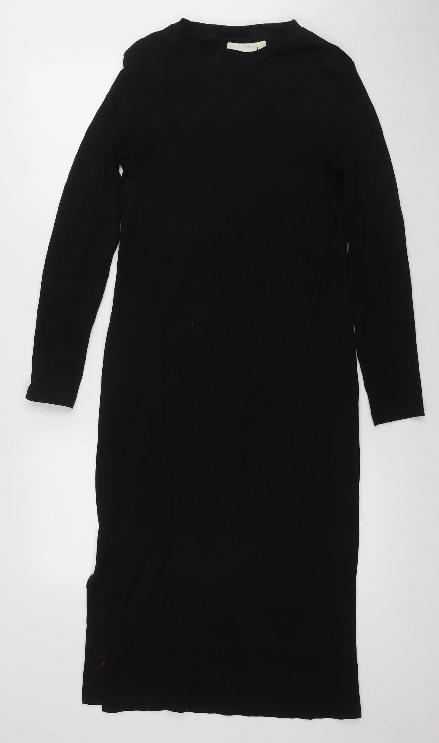 JoJo Maman Bébé Black Midi Bodycon Dress, S, Long Sleeve