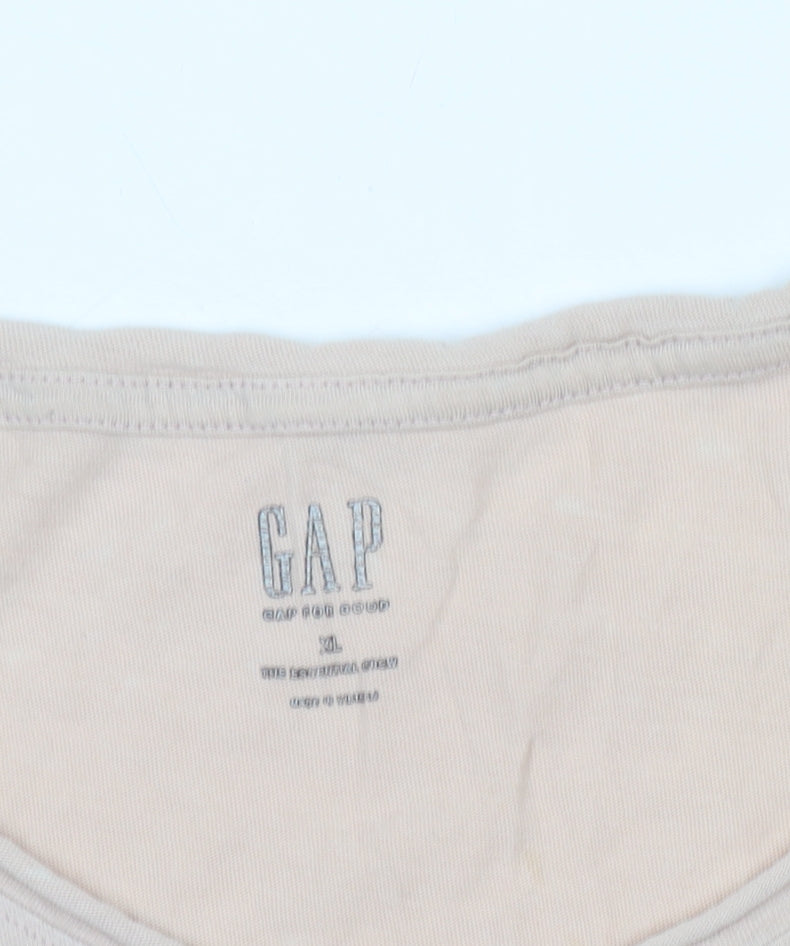 GAP Unisex Adults Beige XL Basic T-Shirt