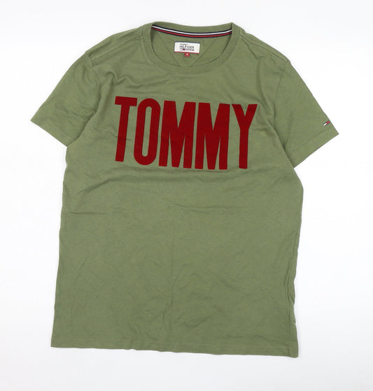 Tommy Hilfiger Unisex Green T-Shirt, S, Casual Style