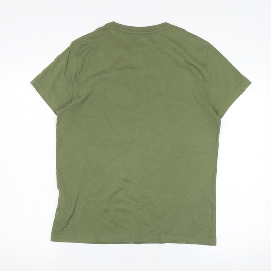 Tommy Hilfiger Unisex Green T-Shirt, S, Casual Style