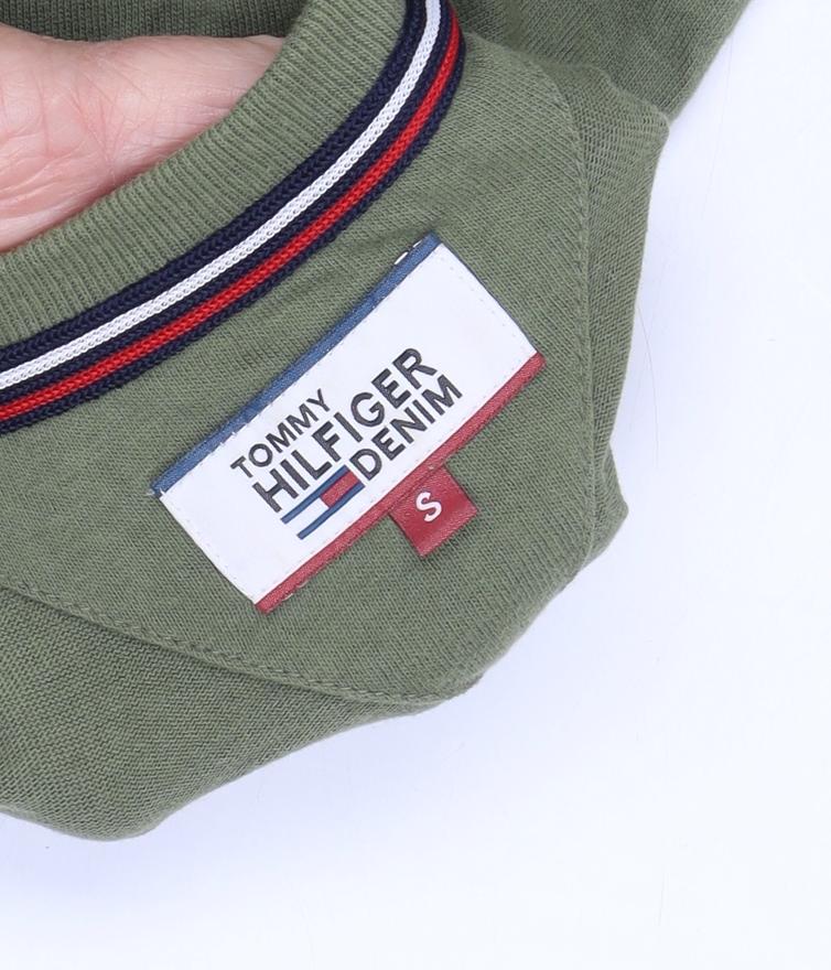 Tommy Hilfiger Unisex Green T-Shirt, S, Casual Style