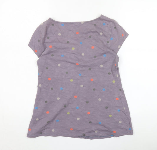 White Stuff Women's Purple Polka Dot T-Shirt Size 12