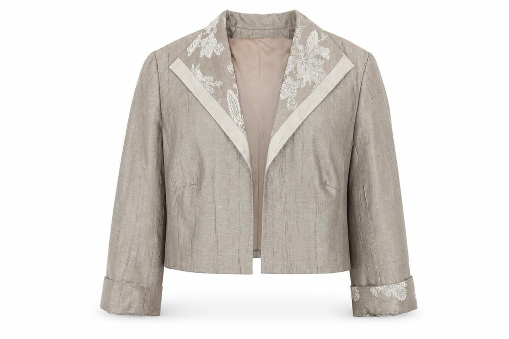 Roman Originals Women's Beige Floral Blazer Jacket 12