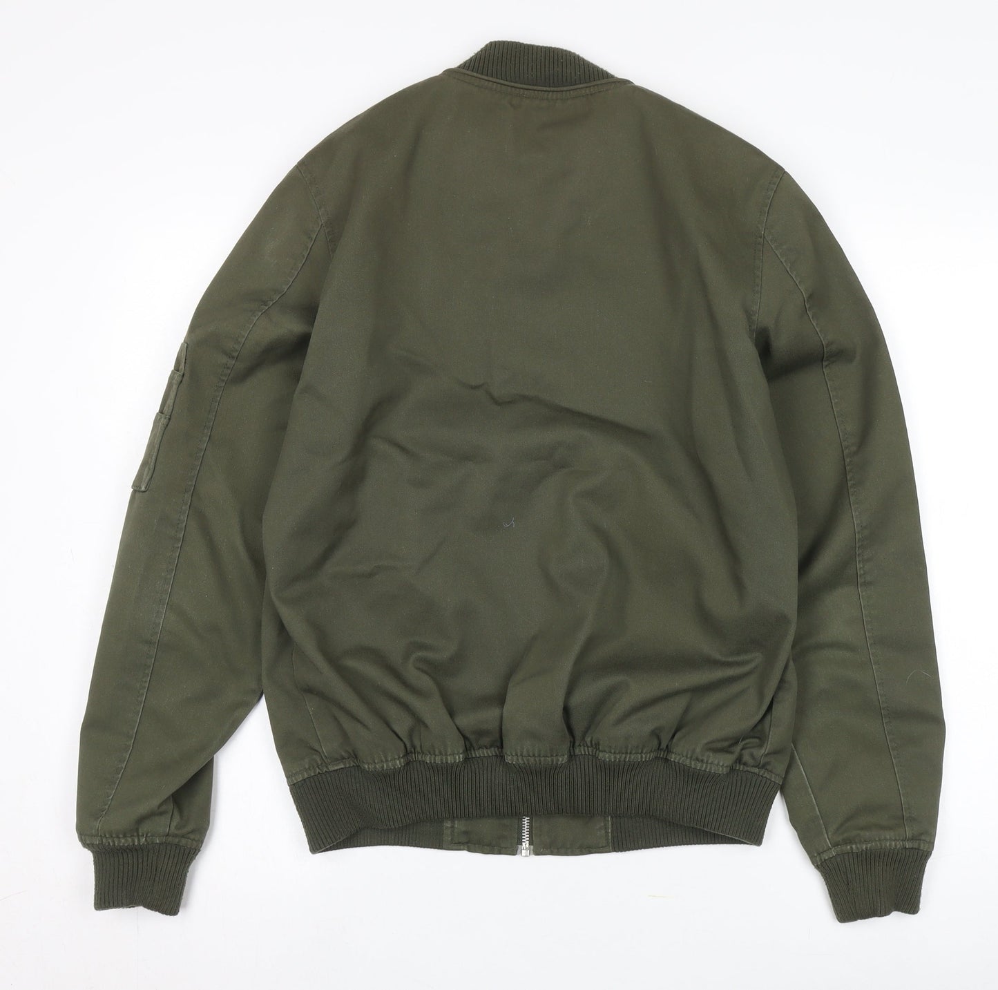 ASOS Men's Green Bomber Jacket S Casual Zip