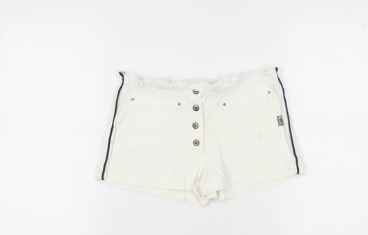 Bear Women's White Hot Pants Size 10 Cotton Blend