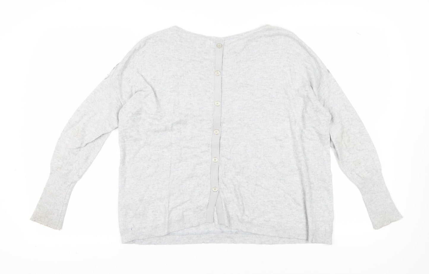 Mint Velvet Women's Grey Jumper Size 10 - Button Accents