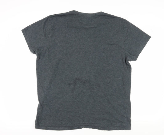 Burton Men's Grey Striped 2XL Crew Neck T-Shirt