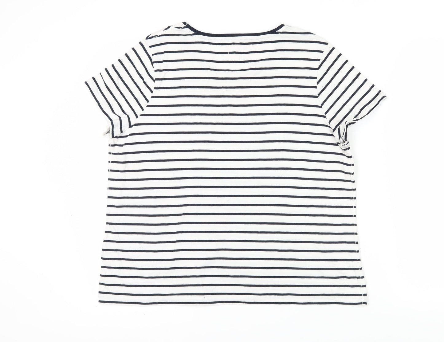 Fat Face Women's White Striped T-Shirt, Size 18