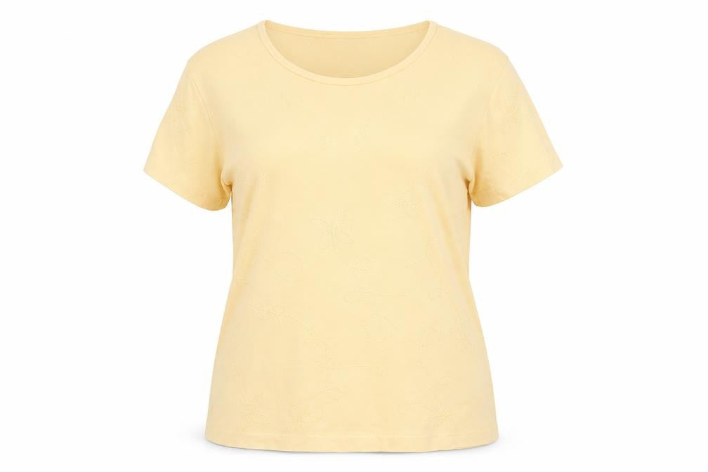 Womens UK Size 14 EWM Beige 100% Cotton T-Shirt