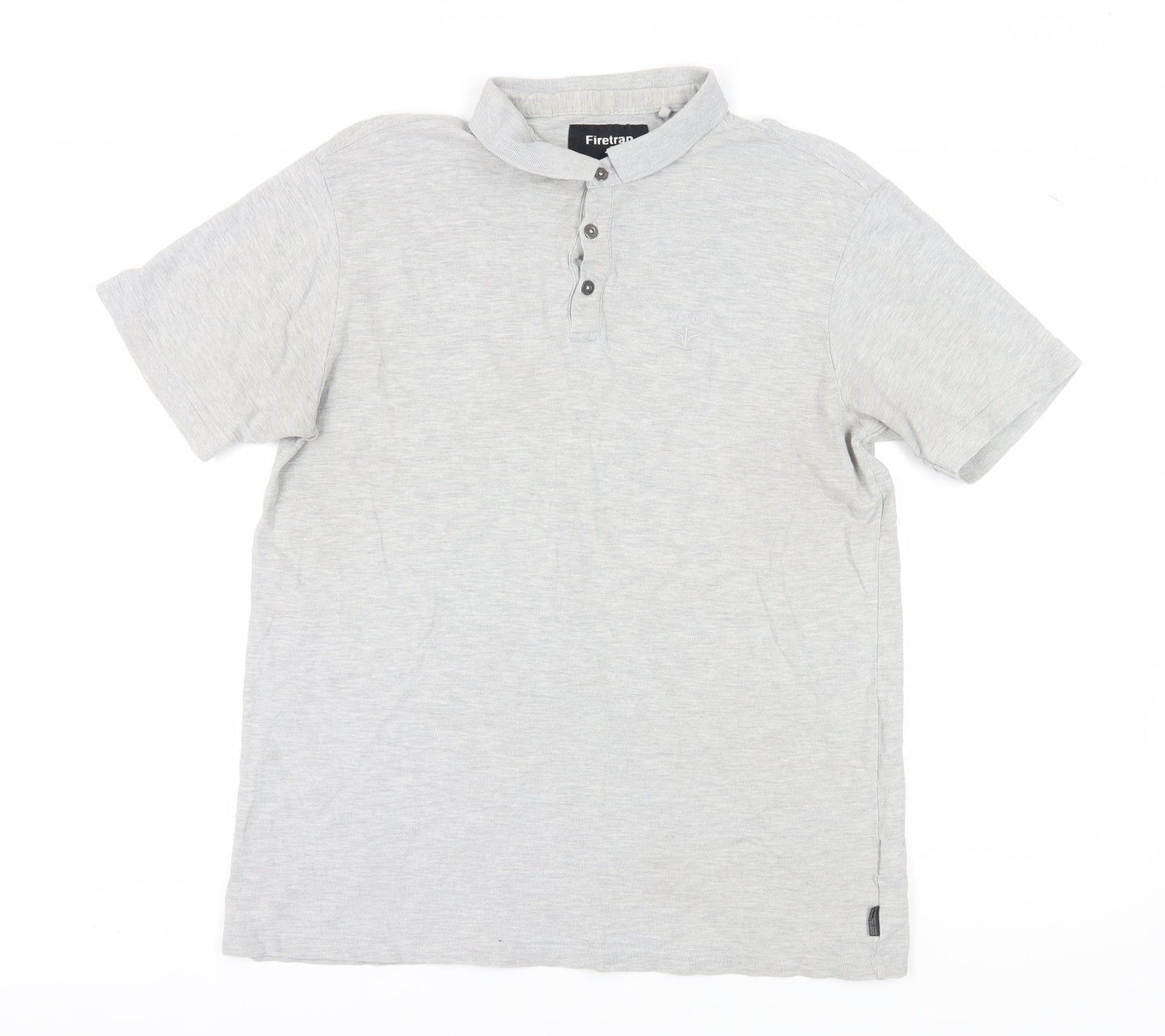 Firetrap Men's Grey Polo Shirt L Regular Fit