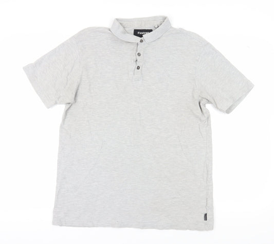 Firetrap Men's Grey Polo Shirt L Regular Fit