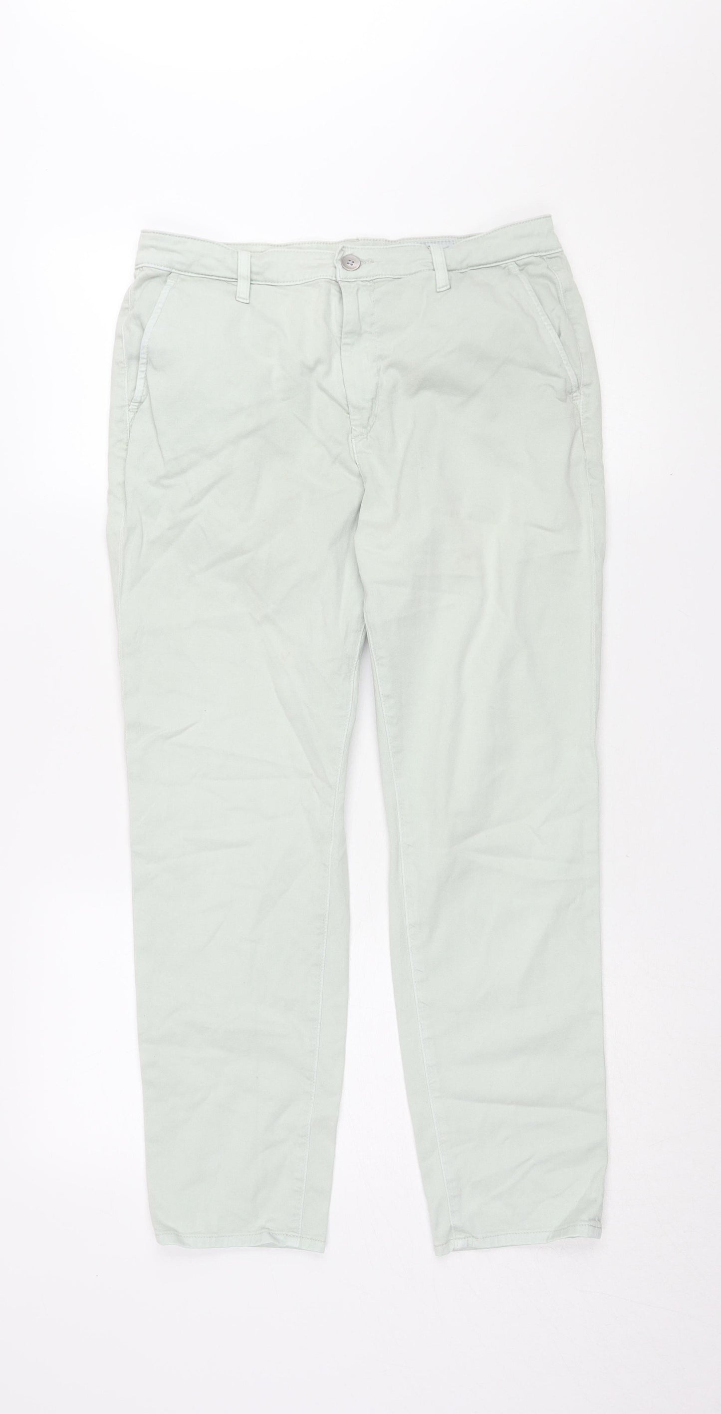 AG Men's Light Green Chino Trousers Size 28